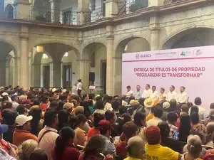 Santa María Huatulco Present at the Delivery of Property Titles
