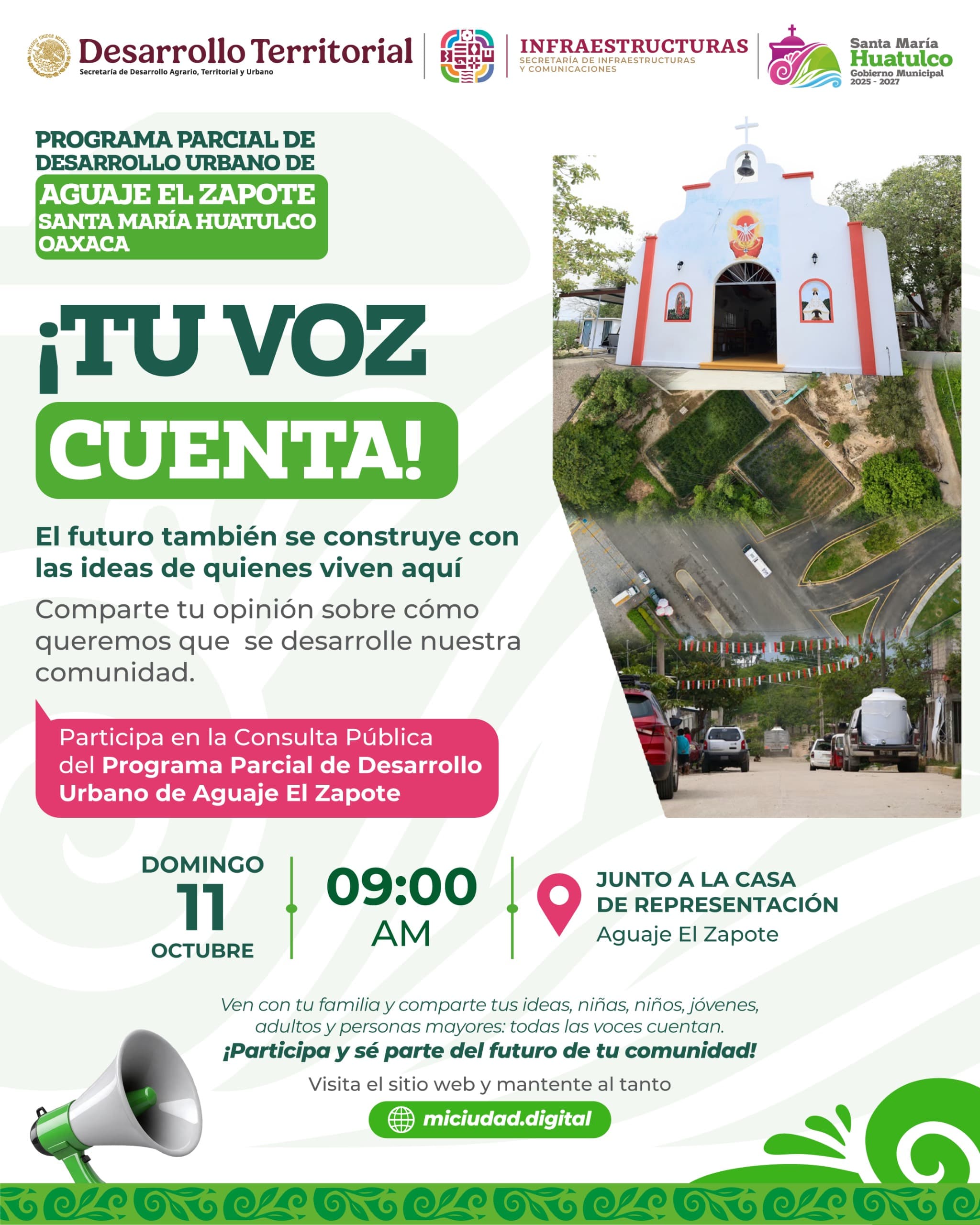 Cartel de la consulta pública del Programa Parcial de Desarrollo Urbano de Aguaje El Zapote