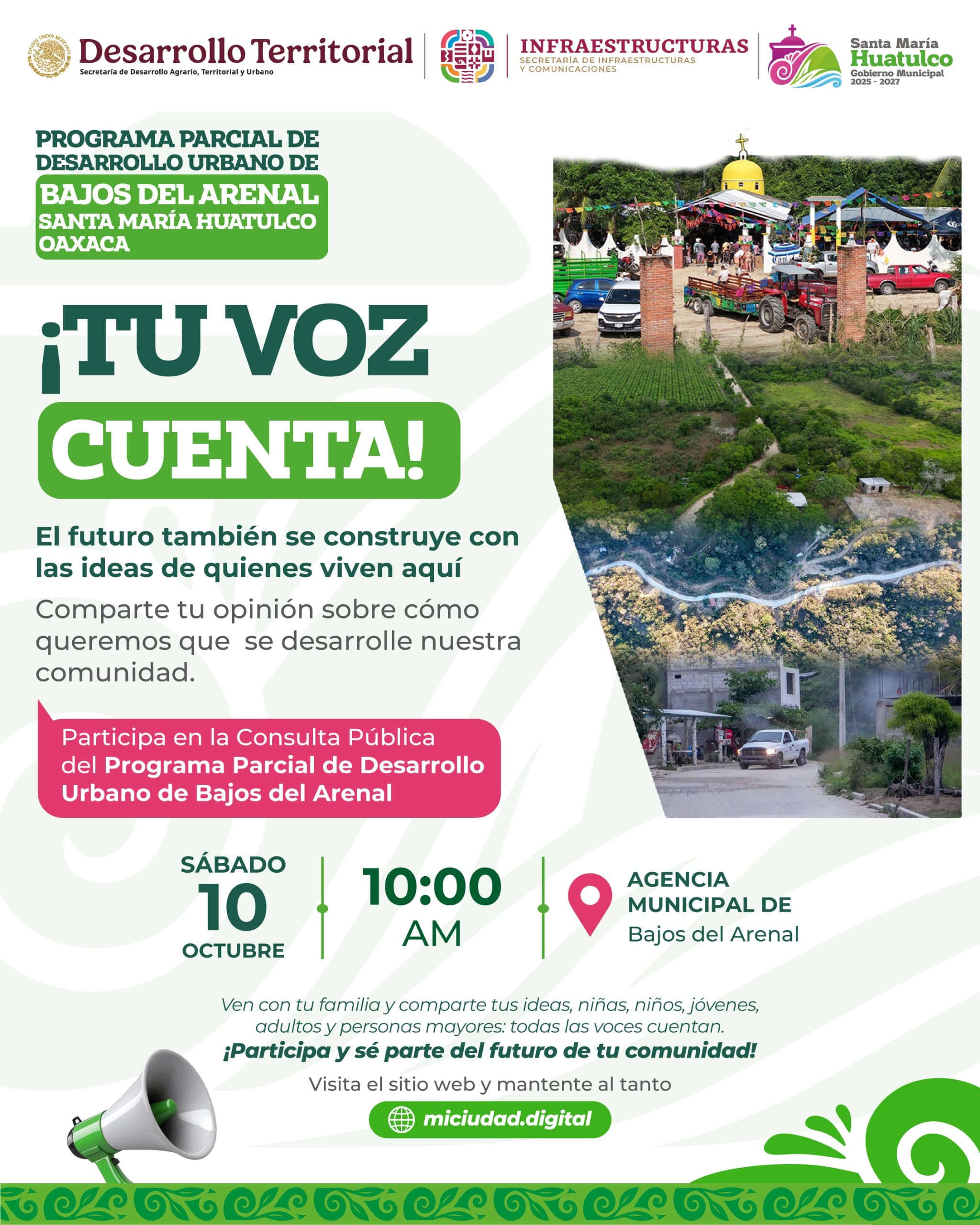 Cartel de la consulta pública del Programa Parcial de Desarrollo Urbano de Bajos del Arenal